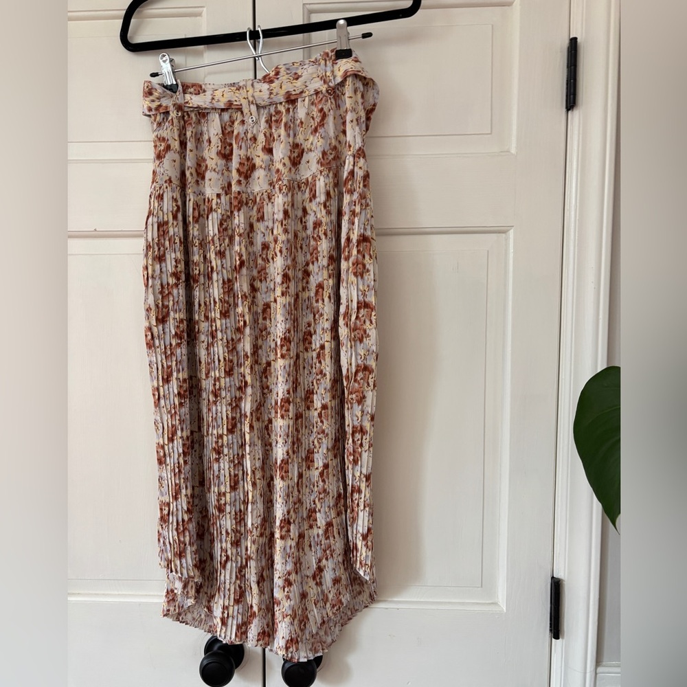 NEW ULLA JOHNSON‎ Charline Floral Pleated Midi Skirt Belted NWT Size 2 100% Silk - Picture 13 of 16